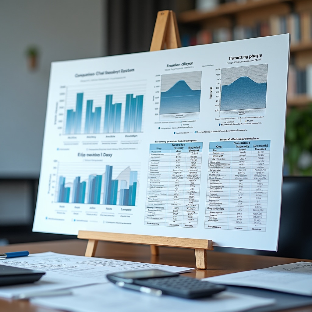 Detailed comparison charts and analytical graphs showing performance metrics and technical specifications across different systems