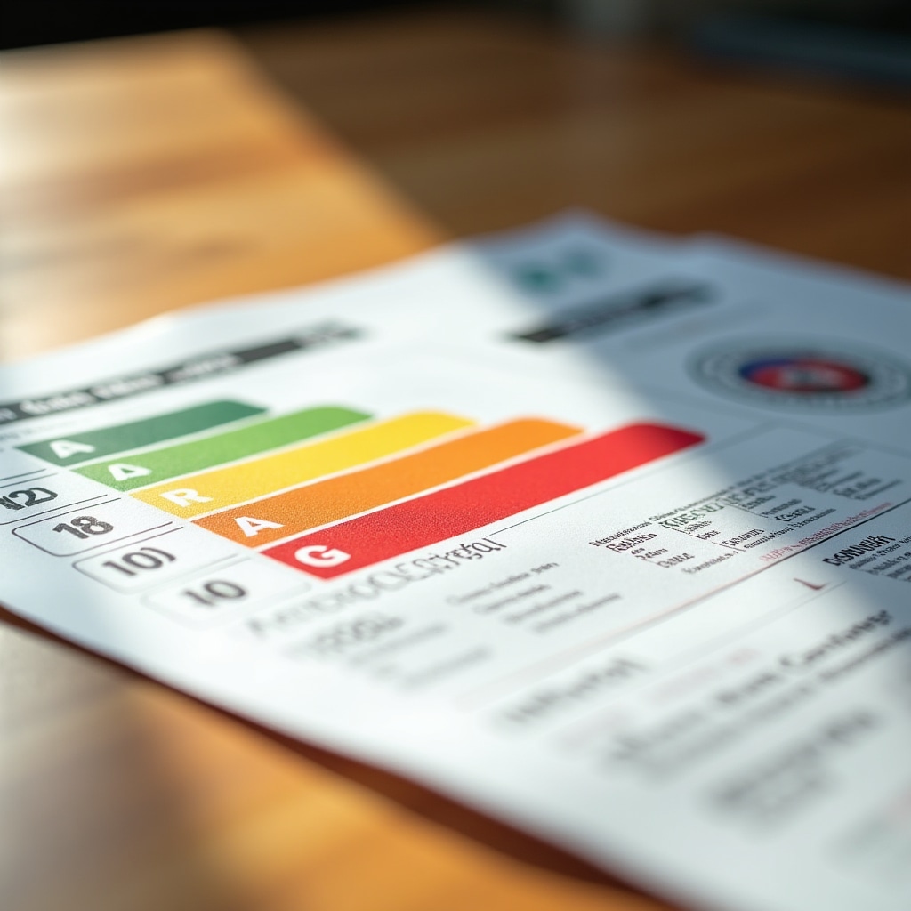 Chilean home energy certification document showing rating scale from A to G